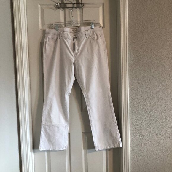 Old Navy Y2K cream corduroy boot leg pants 30 in inseam size 18 - barely worn - Picture 1 of 4